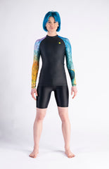 Parrotfish/ Black Women`s Rashguard