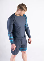 Rashguard in Grey/ Pacific Blue