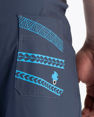 Board Shorts in Grey/ Pacific Blue