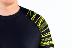 Rashguard in Black/ Neon Lemon