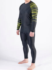 Rashguard in Black/ Neon Lemon