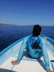 Blue Manta Men’s Rash Guard - Silhouette Edition