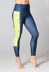 Leggings in Pacific Grey/ Neon Lemon