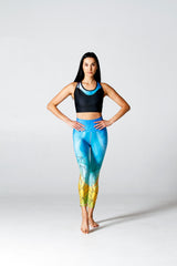 Leggings in Parrotfish/ Black