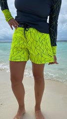 Board Shorts in Neon Lemon/ Pacific Grey