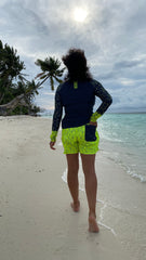 Board Shorts in Neon Lemon/ Pacific Grey