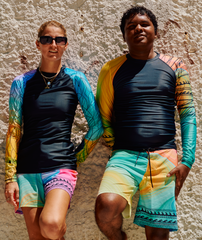 Parrotfish/ Black Women`s Rashguard