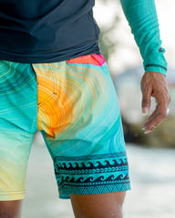 Board Shorts in Parrotfish/ Black