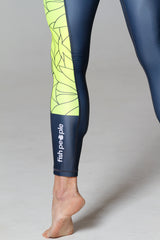 Leggings in Pacific Grey/ Neon Lemon