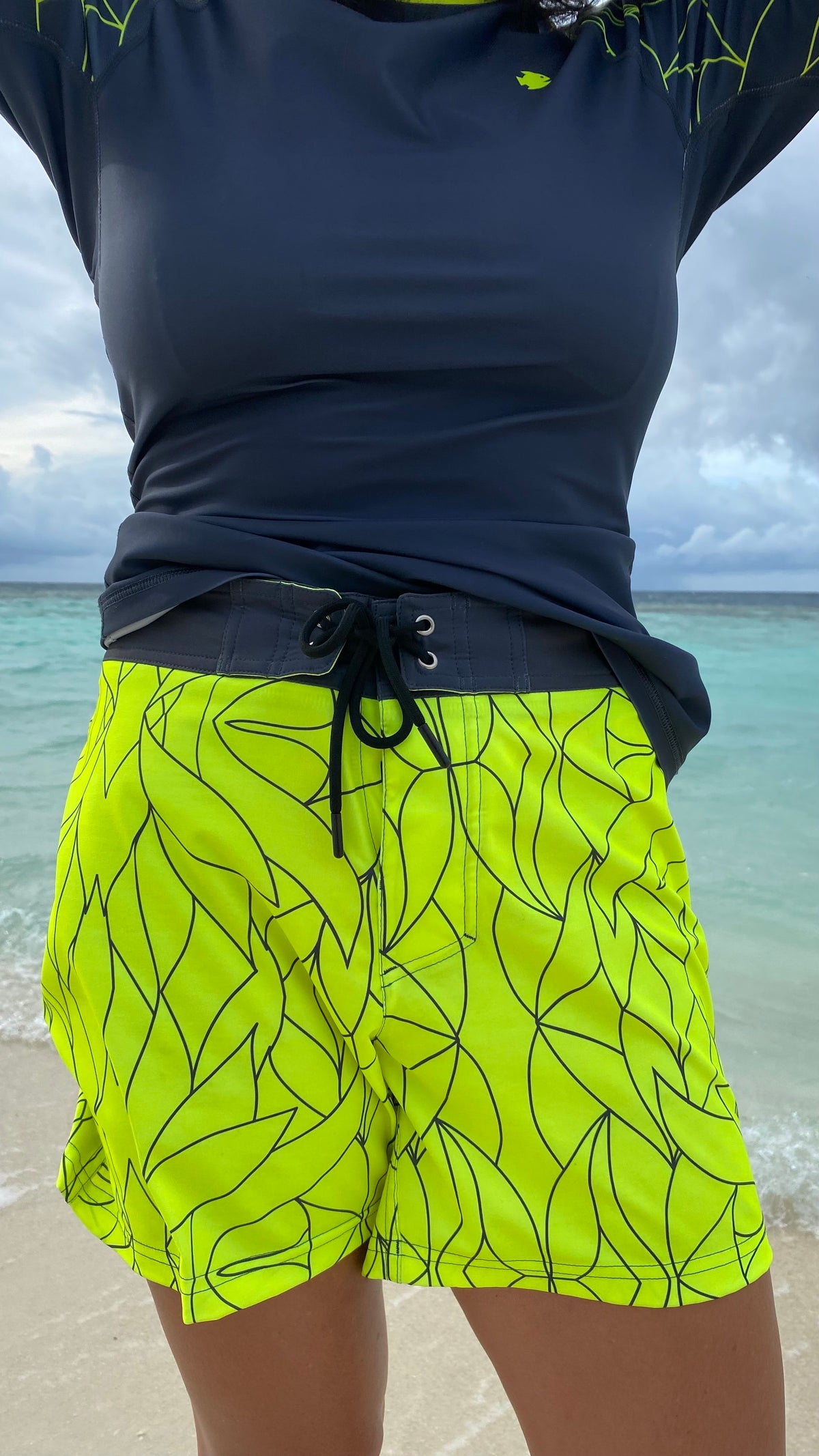 Board Shorts in Neon Lemon/ Pacific Grey – Fishpeople Apparel